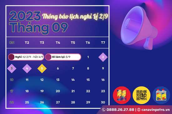 Thông báo nghỉ Lễ Quốc Khánh 2/9